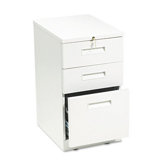 Freestanding Letter-Size Pedestal File with Two Box and One File Drawer in Gray