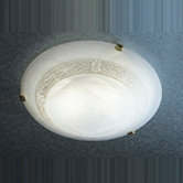 Damask Emergency Large Flush Light in Brass
