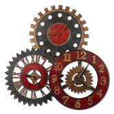 Rusty Movements Clock in Red
