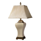 Ivan Table Lamp in Heavily Crackled and Aged Ivory Glaze