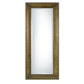 Shayna Rectangular Beveled Mirror in Chestnut Brown