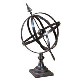 Diez Metal Globe in Antique Brown