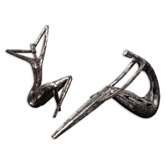 Dahy Statue in Antiqued Silver (Set of 2)