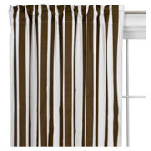 Stripes Curtain Panel in White and Chocolate