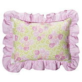 Flower Basket Decorative Pillow Pink and Green