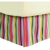 Dots and Stripes Spice Bed Skirt in Bright Multicolor
