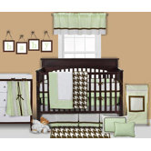 Metro Lime, White and Chocolate Crib Bedding Collection
