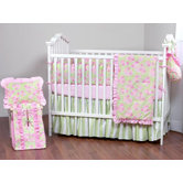 Flower Basket Pink and Green Crib Bedding Collection
