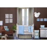 Quilted Circles Blue and Chocolate Crib Bedding Collection