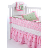 Summer Garden Pink and Green Crib Bedding Collection