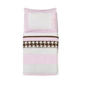 Metro Pink, White and Chocolate Toddler Bedding Collection