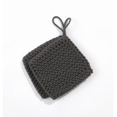 Knitted Pot Holders in Charcoal (Set of 2)