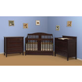Richmond Three Piece Convertible Crib Nursery Set with Toddler Rail in Espresso