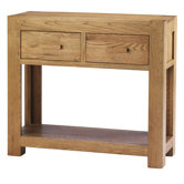 Block Console Table in Natural Matured Oak