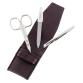 3-tlg. Manik&uuml;r-Etui "Alpen" in Braun