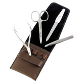 4-tlg. Manik&uuml;r-Etui "Alpen" in Braun