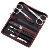 6-tlg. Manik&uuml;r-Etui "Alpen" in Rot