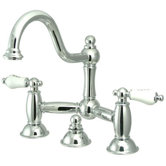Centerset Bathroom Faucet with Double Porcelain Lever Handles