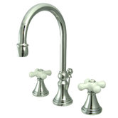 Madison Widespread Bathroom Faucet with Double Porcelain Cross Handles
