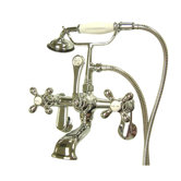 Hot Springs Double Handle Wall Mount Clawfoot Tub Faucet Trim Metal Cross Handle