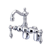 Hot Springs Double Handle Wall Mount Clawfoot Tub Faucet Trim Metal Lever Handle