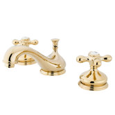 Widespread Bathroom Faucet with Metal Cross Handle