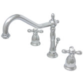 Heritage Widespread Bathroom Faucet with Double Porcelain Cross Handles
