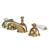 Widespread Bathroom Faucet with Dou Ble Porcelain Lever Handle