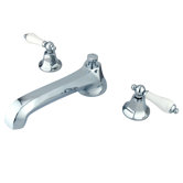 Metropolitan Double Handle Roman Tub Faucet Trim Porcelain Lever Handle
