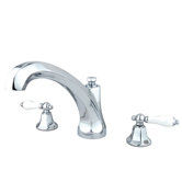 Metropolitan Double Handle Deck Mount Roman Tub Faucet Trim Porcelain Lever Handle
