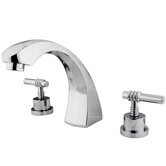 Double Handle Deck Mount Roman Tub Faucet Trim Milano Lever Handle