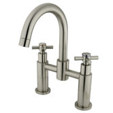 Two Handle Deck-Mount Diverter Tub and Shower Faucet
