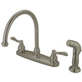 NuWave French Double Handle Centerset C Type Kitchen Faucet with Matching Sprayer