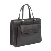 Chantilly Crocodile Embossed Leather Briefcase