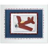 Transportation Red Plane Framed Giclee Wall Art