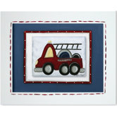 Transportation Fire Truck Framed Giclee Wall Art