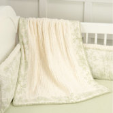 Toile Green Crib Blanket