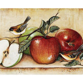 12" x 15" Apples and Warblers Design Cutting Board