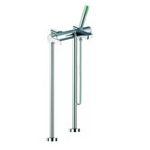Matrix Double Handle Floor Mount Diveter Tub Shower Faucet with Hand Shower