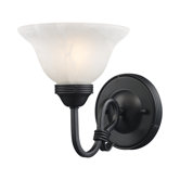 Buckingham  Wall Sconce in Matte Black with White Glass