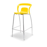96,7cm Barhocker "Ames Einn" in Zinkgelb (RAL 1018) mit verchromtem Gestell