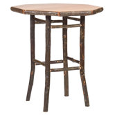Hickory Pub Table and Square Barstool Set