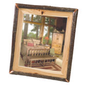 Hickory Log Mirror
