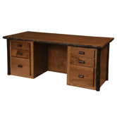 Hickory Executive Desk with 6 Drawer