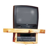 Traditional Cedar Log Corner TV Shelf