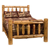 Traditional Cedar Log Slat Bed