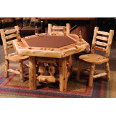 Cedar 6 Sided Poker Table with Log Framework Base