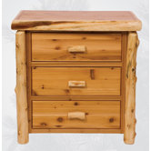 Traditional Cedar Log 3 Drawer Chest