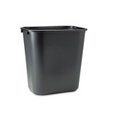Commercial Deskside Plastic Wastebasket, Rectangular, 7 Gal