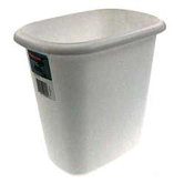 6 Quart White Vanity Wastebasket